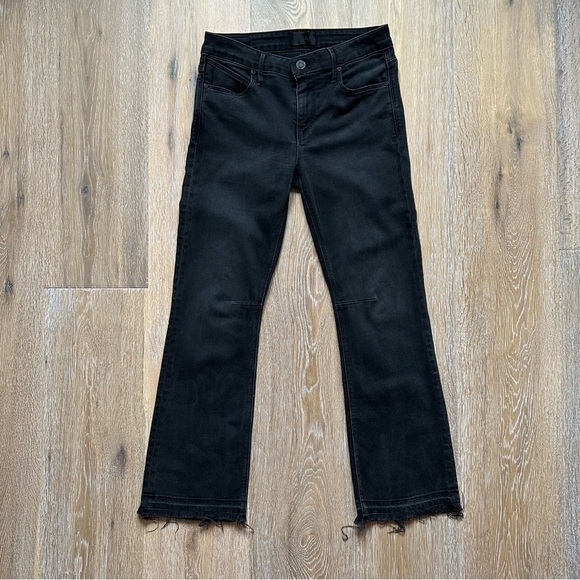 RtA Kiki Flare Crop Raw Hem Jeans in Black Dusk Wash Los Angeles - Size 25 - Picture 15 of 16